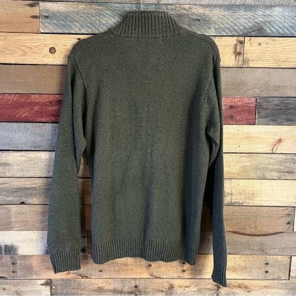 Oscar De La Renta Olive Green 1/4 Zip Sweater Size Medium - Picture 2 of 11